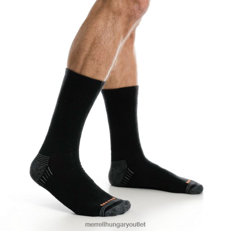 egynemű Merrell fekete túrázó legénység zokni 3 csomag kiegészítők H06N0771