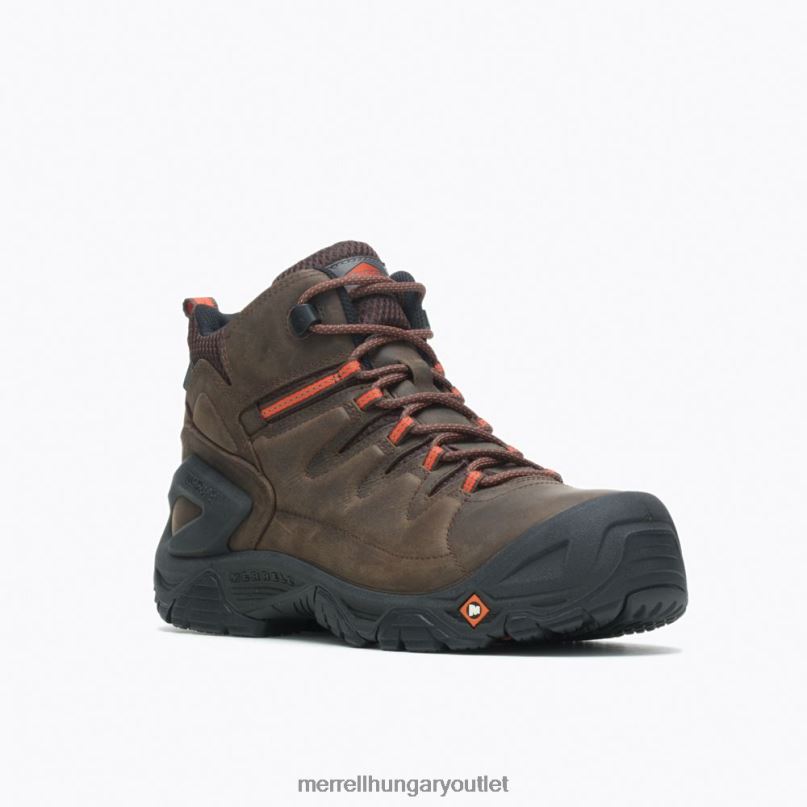 férfiak Merrell eszpresszó erősfield bőr 6\'\' vízálló comp orr munkacsizma cipő H06N0716