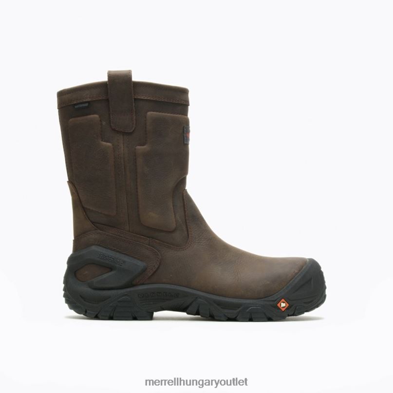 férfiak Merrell eszpresszó strongfield bőr húzós vízálló comp orr munkacsizma cipő H06N0452