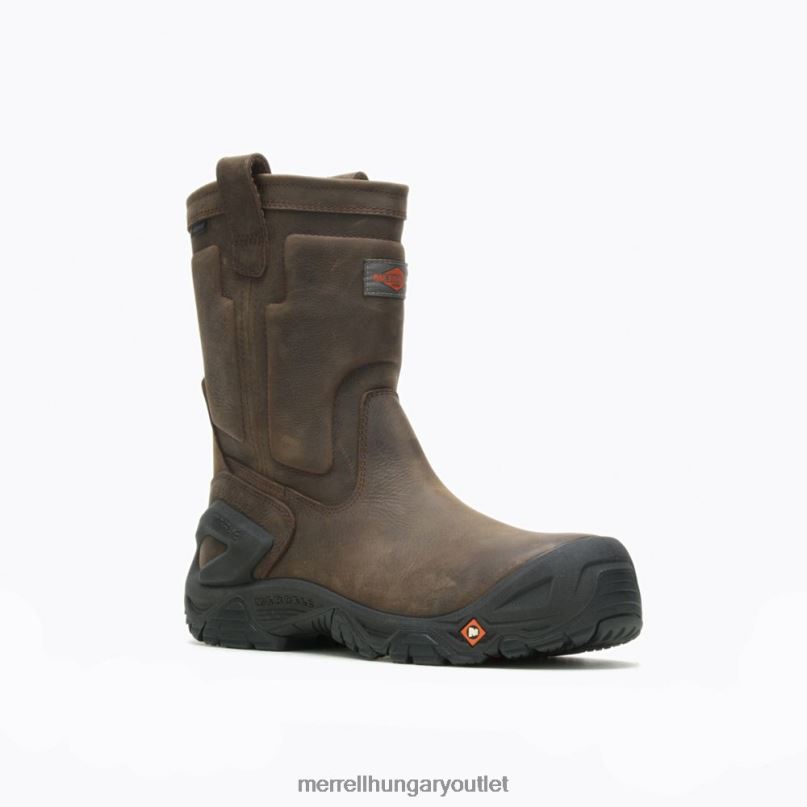 férfiak Merrell eszpresszó strongfield bőr húzós vízálló comp orr munkacsizma cipő H06N0452
