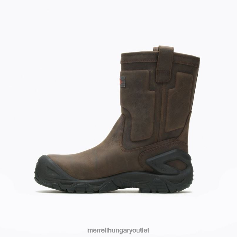 férfiak Merrell eszpresszó strongfield bőr húzós vízálló comp orr munkacsizma cipő H06N0452