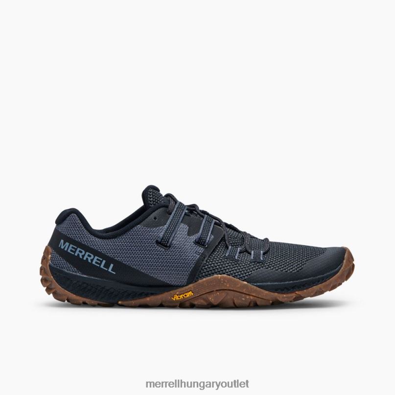 férfiak Merrell fekete/gumi trail kesztyű 6 cipő H06N0410