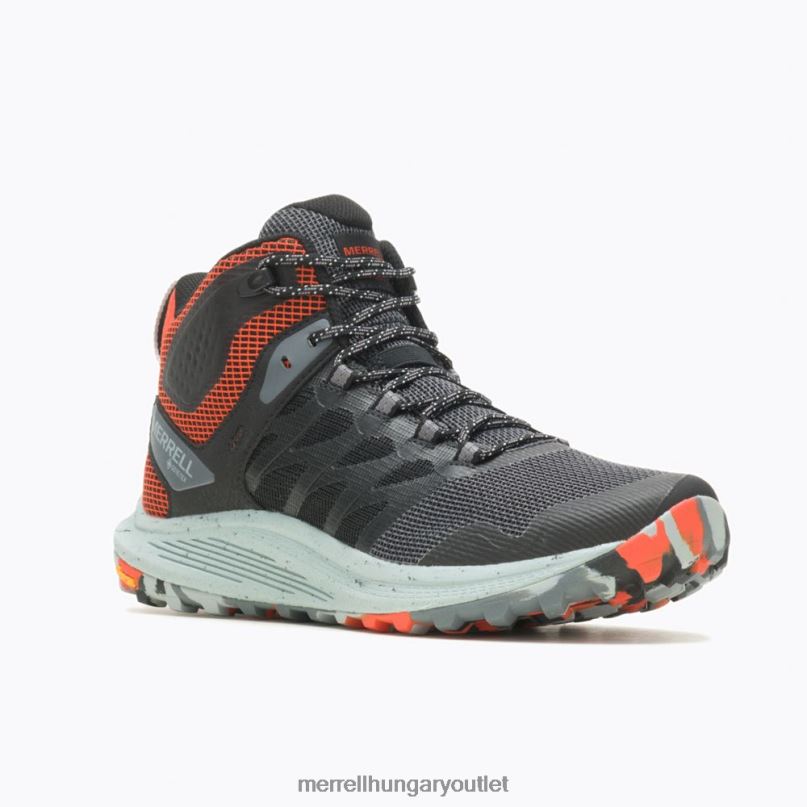 férfiak Merrell fekete/mandarin nova 3 mid gore-tex cipő H06N042