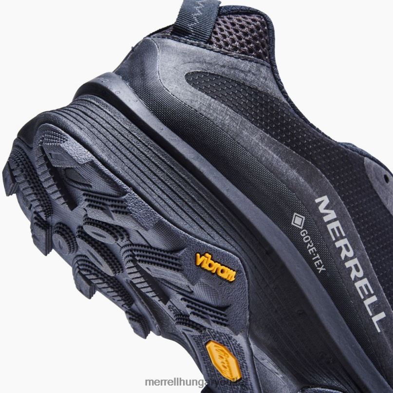 férfiak Merrell fekete/aszfalt moab sebesség gore-tex cipő H06N023