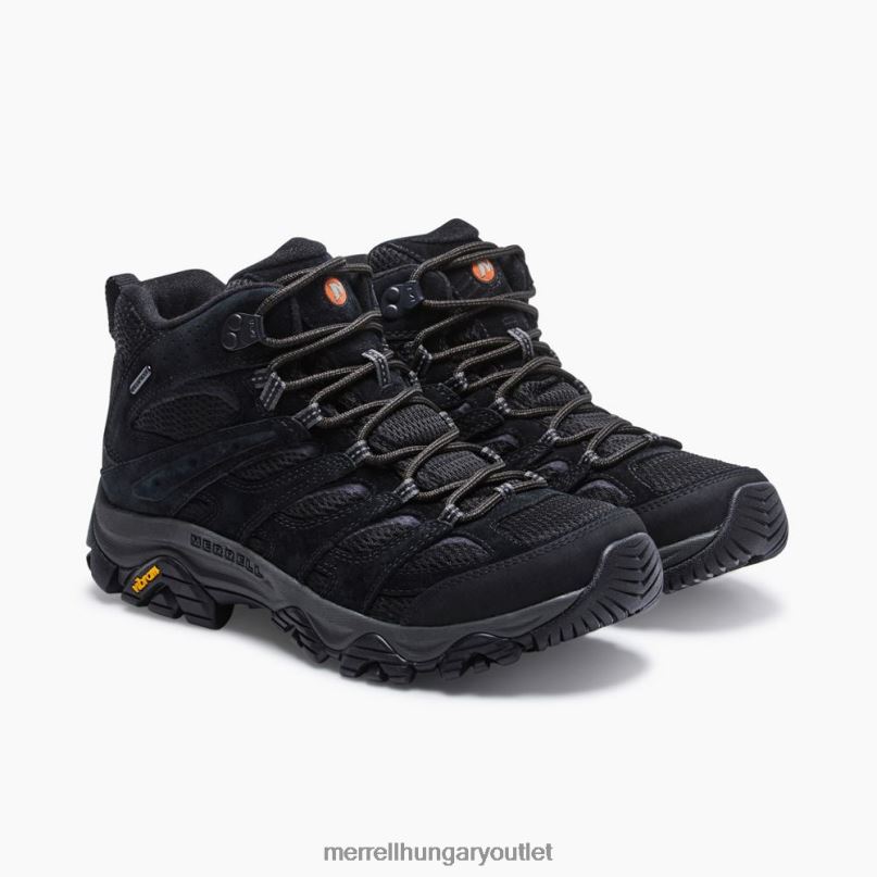 férfiak Merrell fekete moab 3 mid vízálló cipő H06N0129