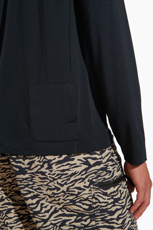 férfiak Merrell fekete mindennapi hosszú ujjú tencel póló ruhák H06N0336