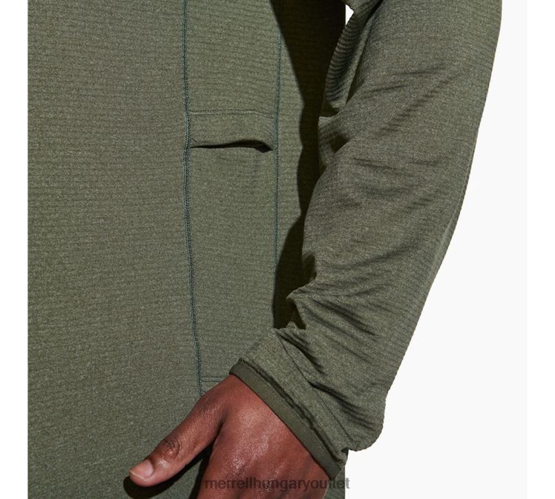 férfiak Merrell poros olajbogyó hanga geotex 1/4 cipzár ruhák H06N0415