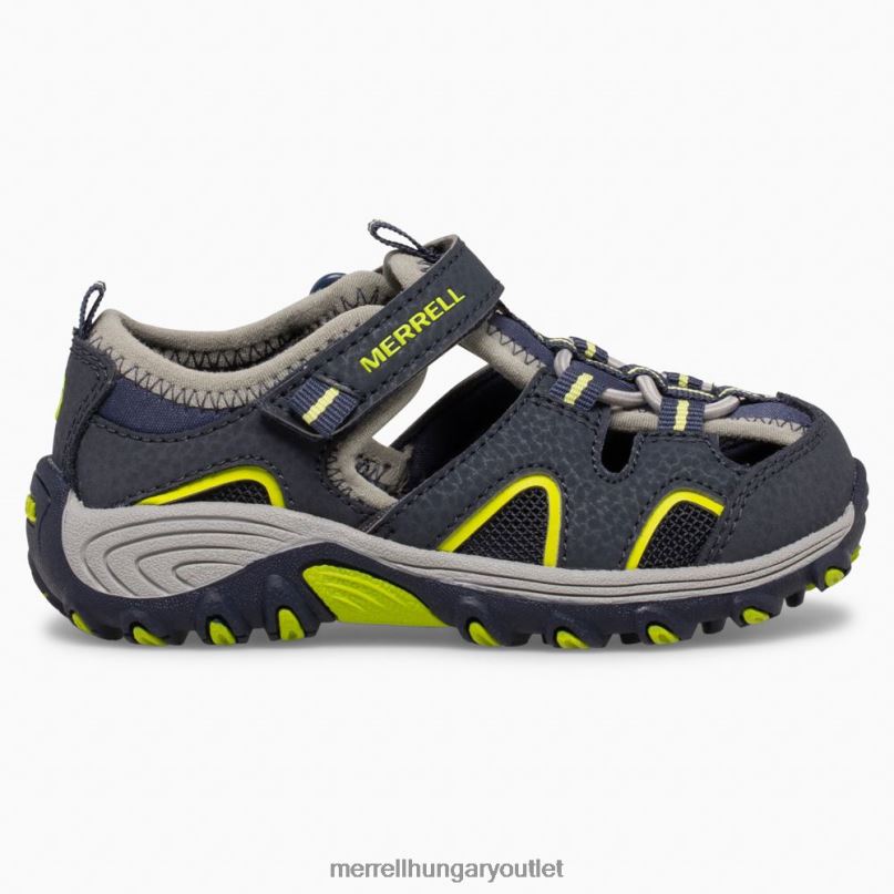 gyerekek Merrell sötétkék/mész hydro h2o hiker jr szandál cipő H06N01406