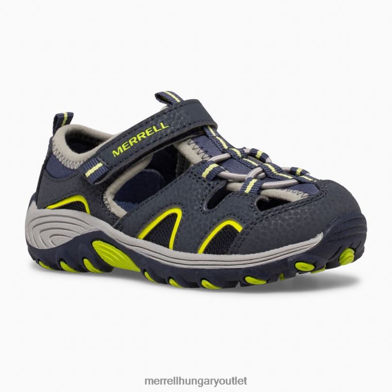 gyerekek Merrell sötétkék/mész hydro h2o hiker jr szandál cipő H06N01406