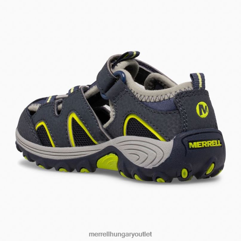 gyerekek Merrell sötétkék/mész hydro h2o hiker jr szandál cipő H06N01406