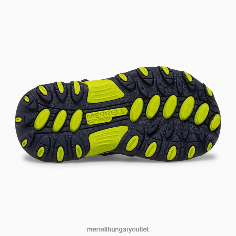 gyerekek Merrell sötétkék/mész hydro h2o hiker jr szandál cipő H06N01406