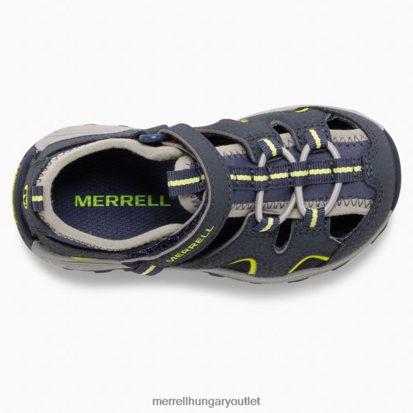gyerekek Merrell sötétkék/mész hydro h2o hiker jr szandál cipő H06N01406