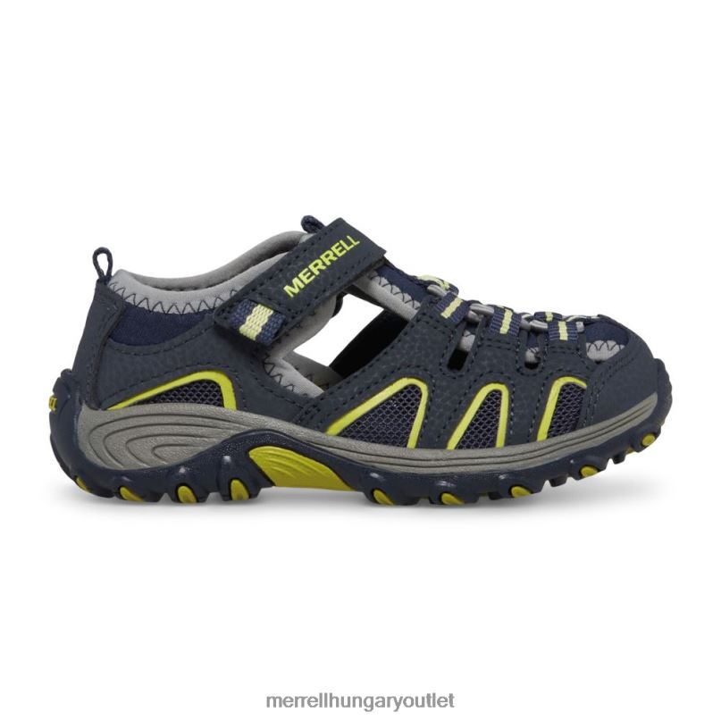 gyerekek Merrell sötétkék/mész hydro h2o természetjáró szandál cipő H06N01500
