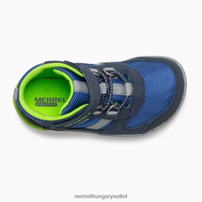 gyerekek Merrell sötétkék/zöld csupasz lépések ridge jr túrázó cipő H06N01459