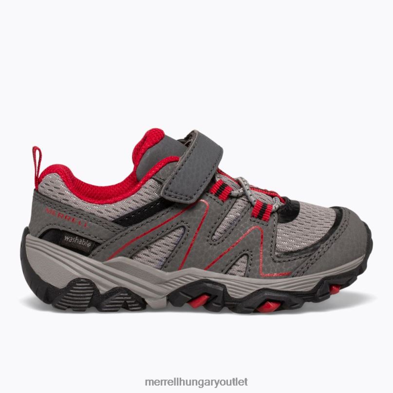 gyerekek Merrell szürke/piros/fekete trail quest jr. cipő H06N01348