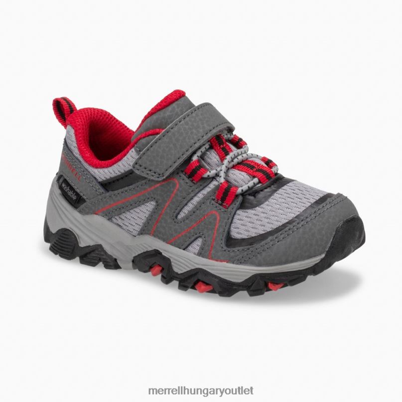gyerekek Merrell szürke/piros/fekete trail quest jr. cipő H06N01348