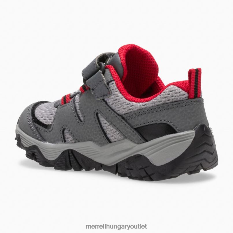 gyerekek Merrell szürke/piros/fekete trail quest jr. cipő H06N01348