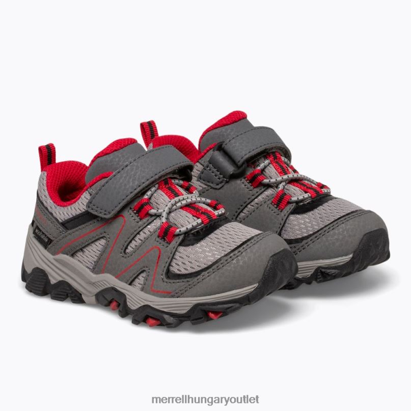 gyerekek Merrell szürke/piros/fekete trail quest jr. cipő H06N01348