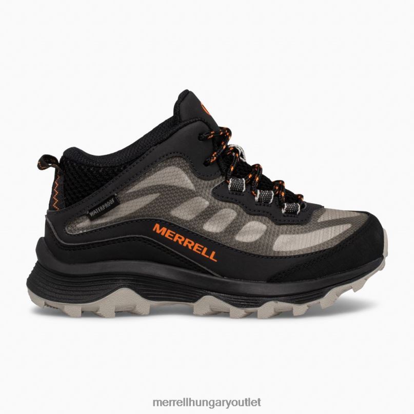 gyerekek Merrell fekete moab sebesség mid vízálló cipő H06N01378