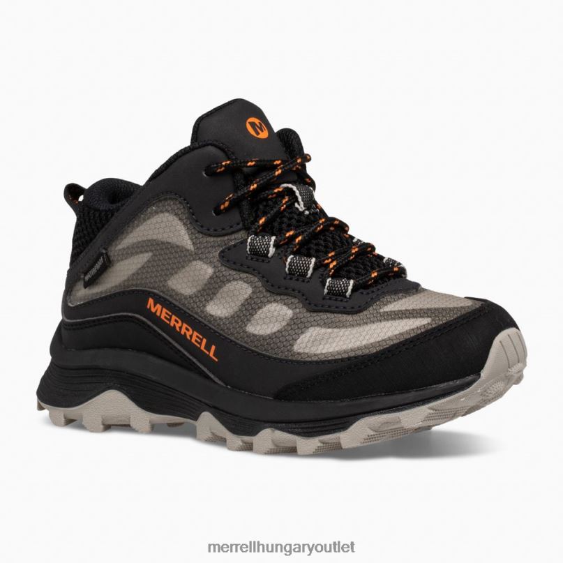 gyerekek Merrell fekete moab sebesség mid vízálló cipő H06N01378