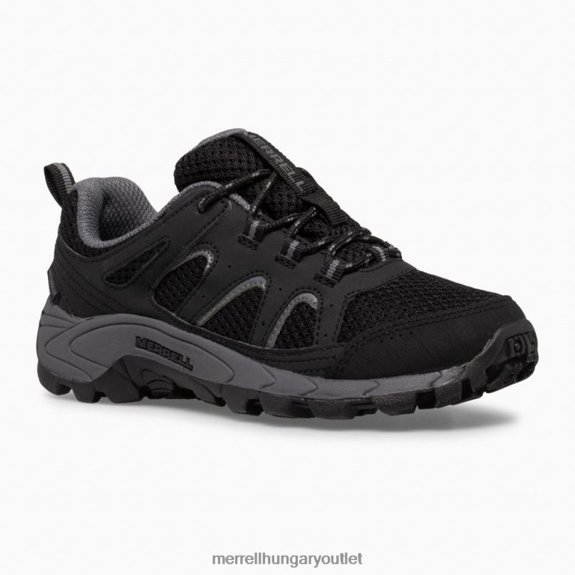 gyerekek Merrell fekete/szürke oakcreek alacsony csipke vízálló tornacipő cipő H06N01449