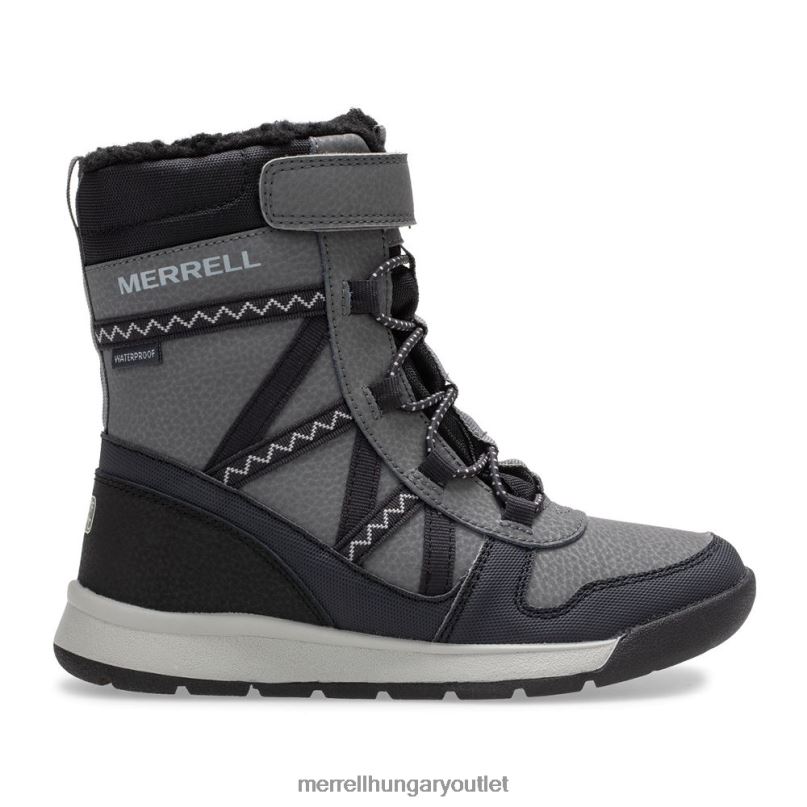 gyerekek Merrell fekete/szürke snow crush 2.0 vízálló bakancs cipő H06N01507