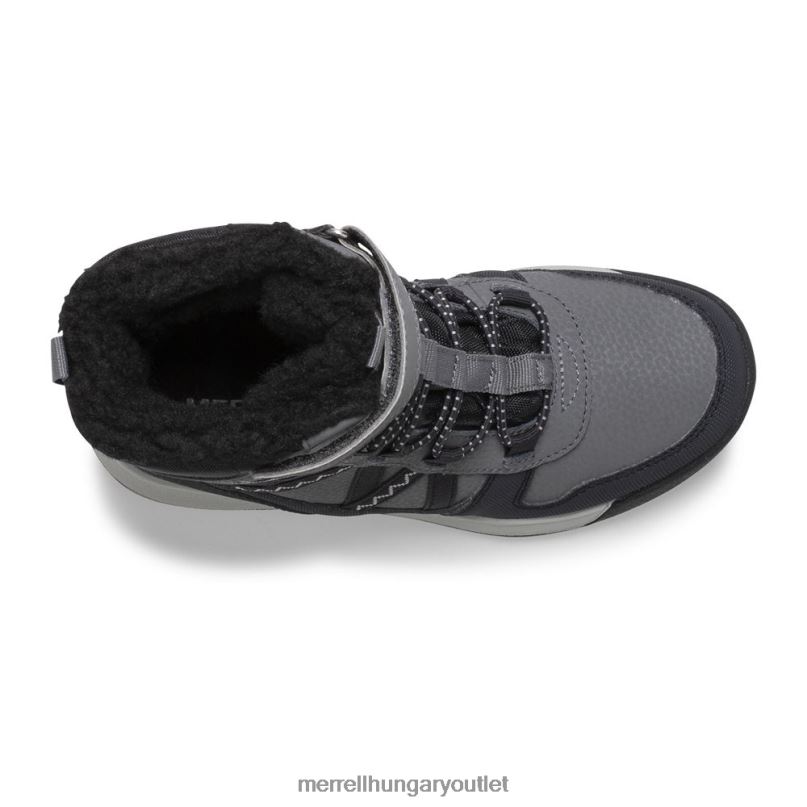 gyerekek Merrell fekete/szürke snow crush 2.0 vízálló bakancs cipő H06N01507
