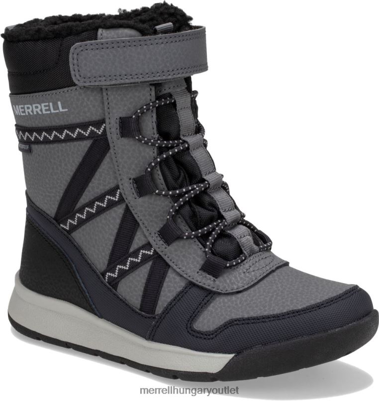 gyerekek Merrell fekete/szürke snow crush 2.0 vízálló bakancs cipő H06N01507