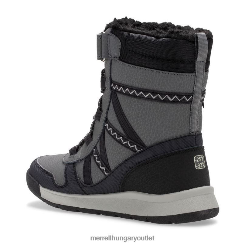 gyerekek Merrell fekete/szürke snow crush 2.0 vízálló bakancs cipő H06N01507