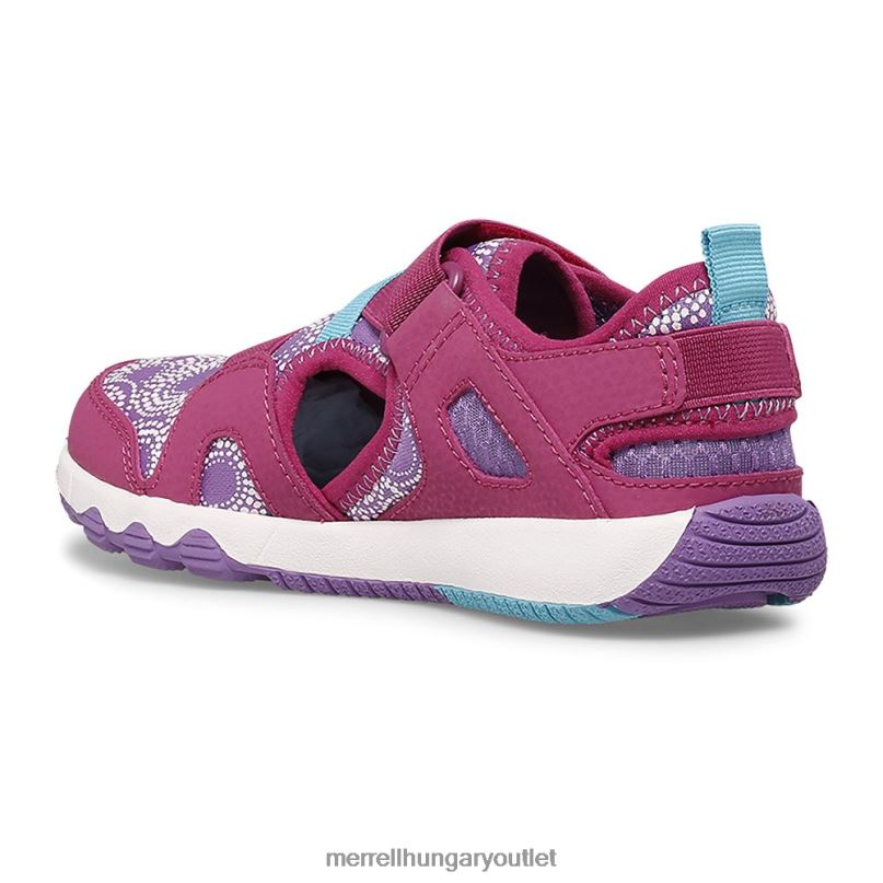 gyerekek Merrell fukszia hydro free roam chroma monarch szandál cipő H06N01504