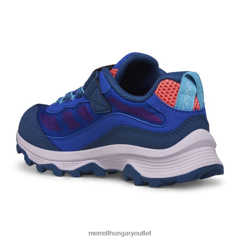 gyerekek Merrell kék/bogyó/türk moab sebesség alacsony légkondicionálás vízálló cipő H06N01364