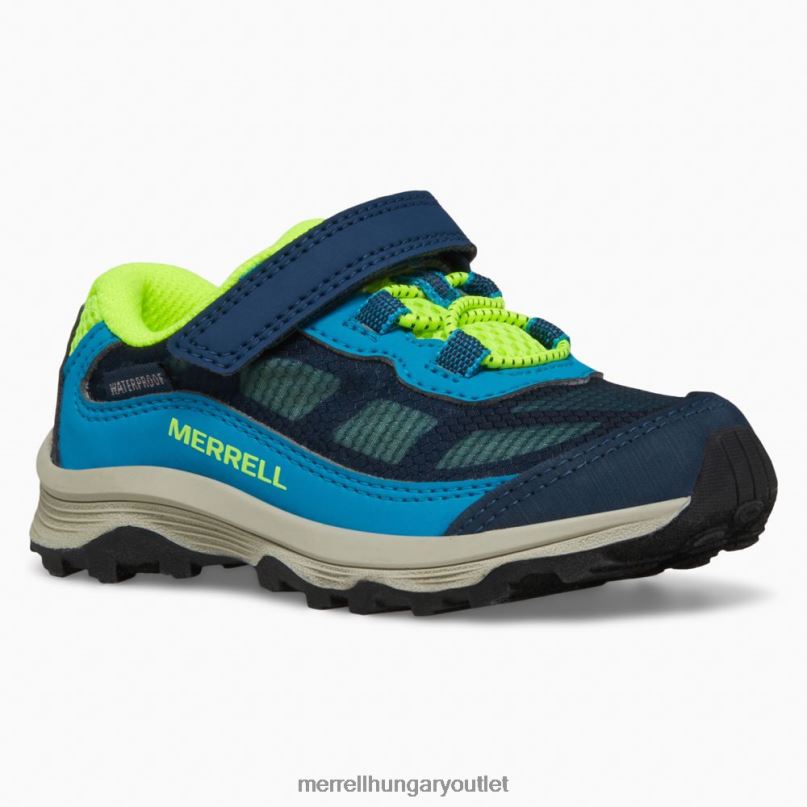 gyerekek Merrell navy/hi viz moab sebesség alacsony légkondicionálás jr. vízálló tornacipő cipő H06N01368
