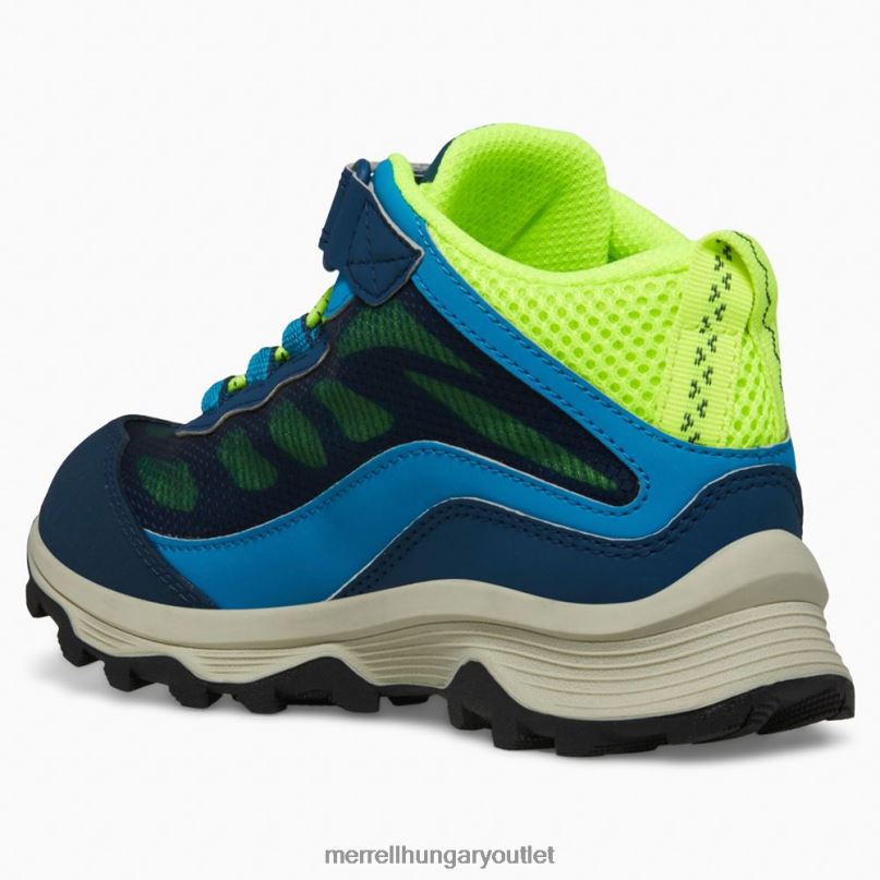 gyerekek Merrell navy/hi viz moab sebesség mid légkondicionálás vízálló cipő H06N01384