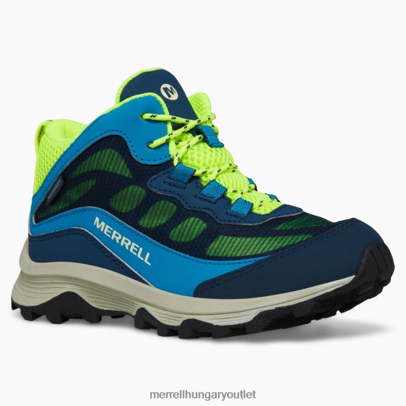 gyerekek Merrell navy/hi viz moab sebesség mid vízálló cipő H06N01380