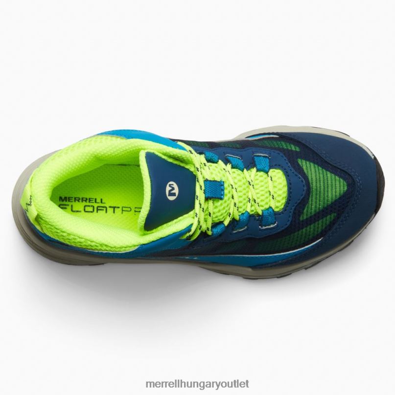 gyerekek Merrell navy/hi viz moab sebesség mid vízálló cipő H06N01380
