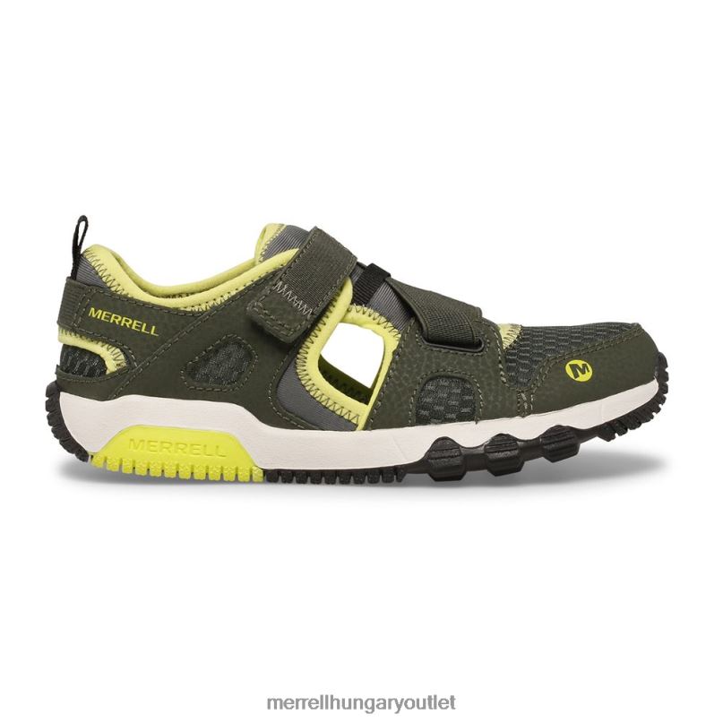 gyerekek Merrell olíva/lime hydro free roam monarch szandál cipő H06N01501