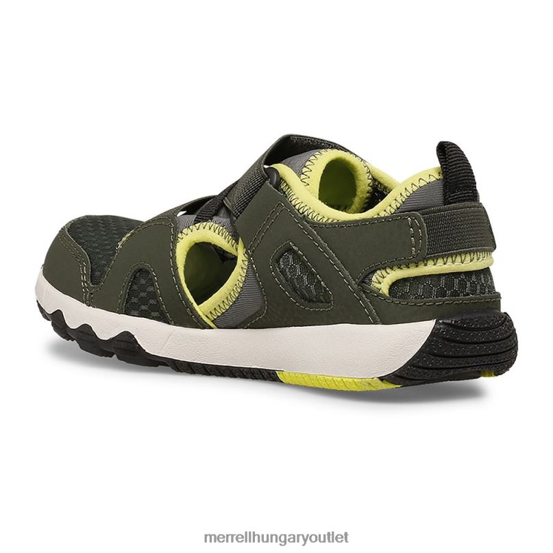 gyerekek Merrell olíva/lime hydro free roam monarch szandál cipő H06N01501