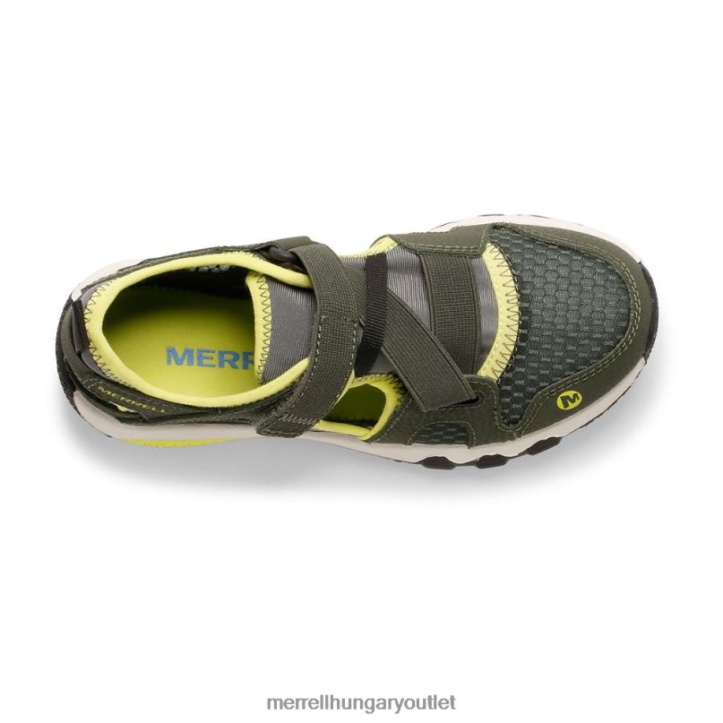 gyerekek Merrell olíva/lime hydro free roam monarch szandál cipő H06N01501