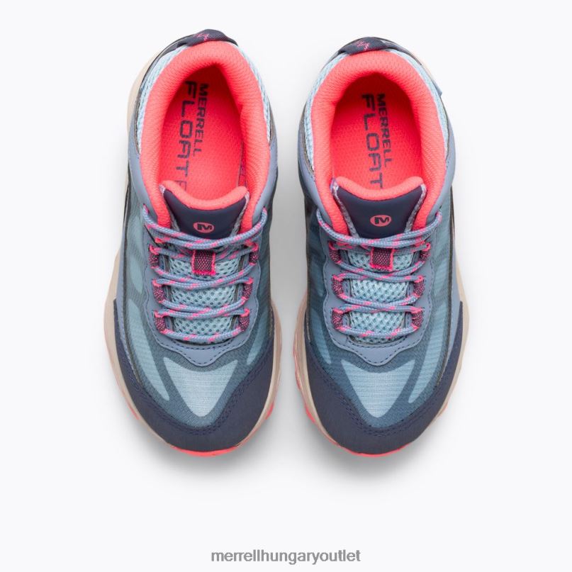 gyerekek Merrell poros kék/korall moab sebesség mid vízálló cipő H06N01382