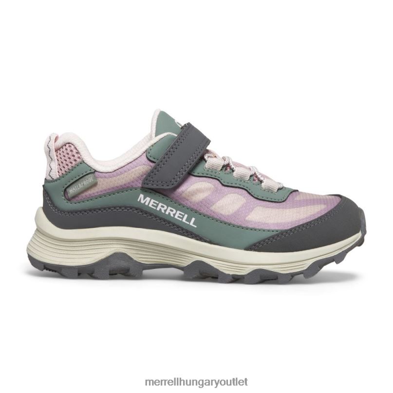 gyerekek Merrell poros rózsaszín/olíva moab sebesség alacsony légkondicionálás vízálló cipő H06N01361