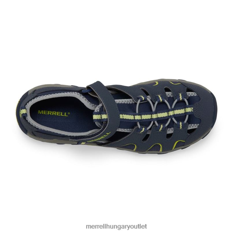 gyerekek Merrell sötétkék/mész hydro h2o természetjáró szandál cipő H06N01412