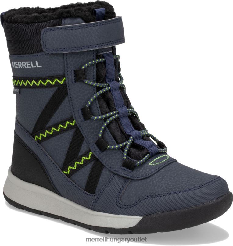 gyerekek Merrell sötétkék/mész snow crush 2.0 vízálló bakancs cipő H06N01508