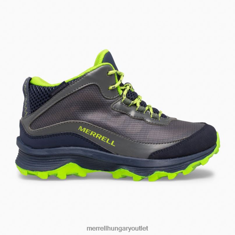 gyerekek Merrell sötétkék/szürke/lime moab sebesség mid vízálló cipő H06N01383