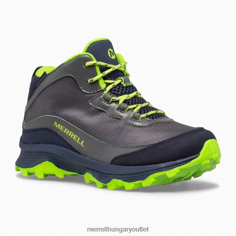 gyerekek Merrell sötétkék/szürke/lime moab sebesség mid vízálló cipő H06N01383