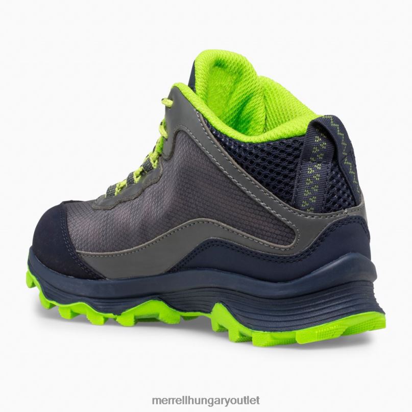 gyerekek Merrell sötétkék/szürke/lime moab sebesség mid vízálló cipő H06N01383