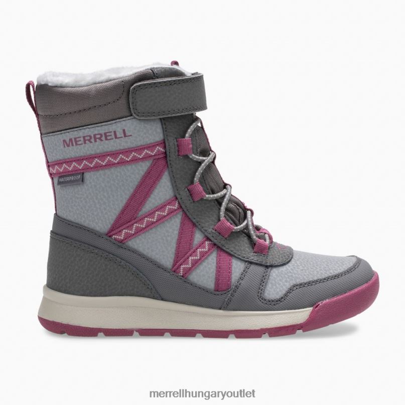 gyerekek Merrell szürke/bogyó snow crush 2.0 vízálló bakancs cipő H06N01506