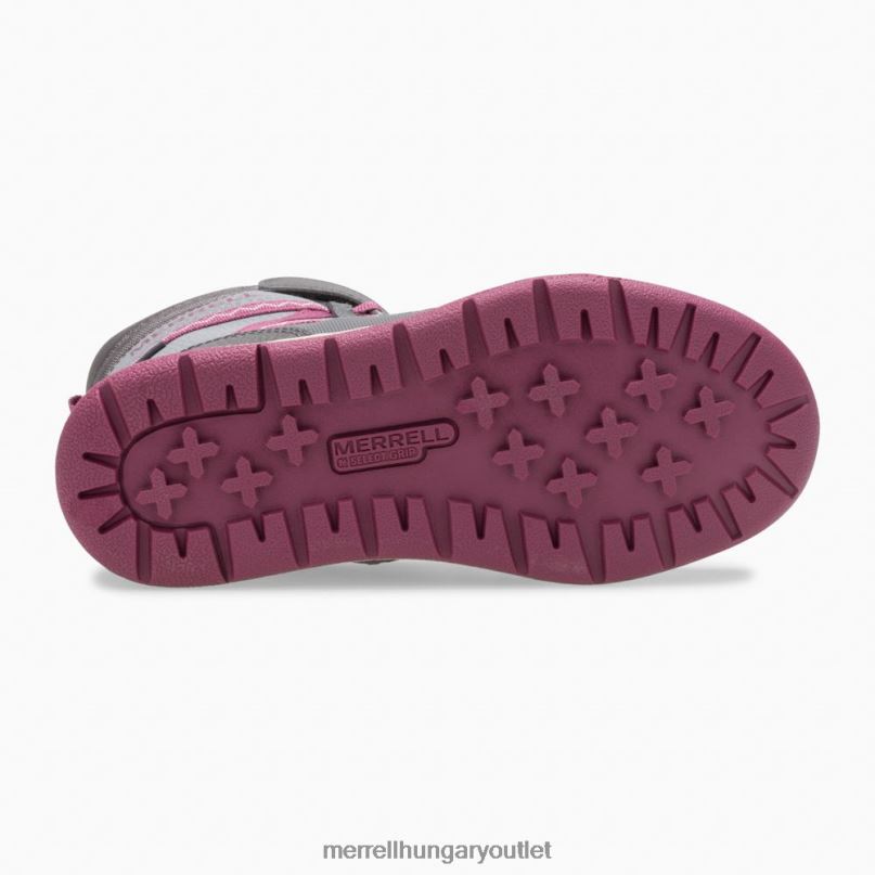 gyerekek Merrell szürke/bogyó snow crush 2.0 vízálló bakancs cipő H06N01506
