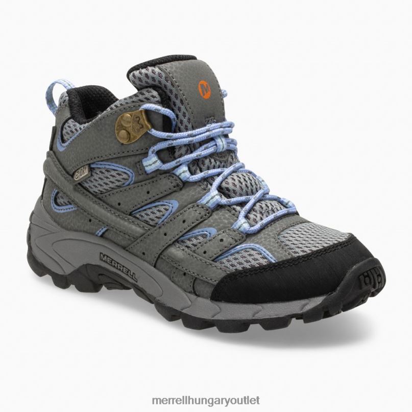 gyerekek Merrell szürke/fátyol moab 2 mid vízálló csizma cipő H06N0804