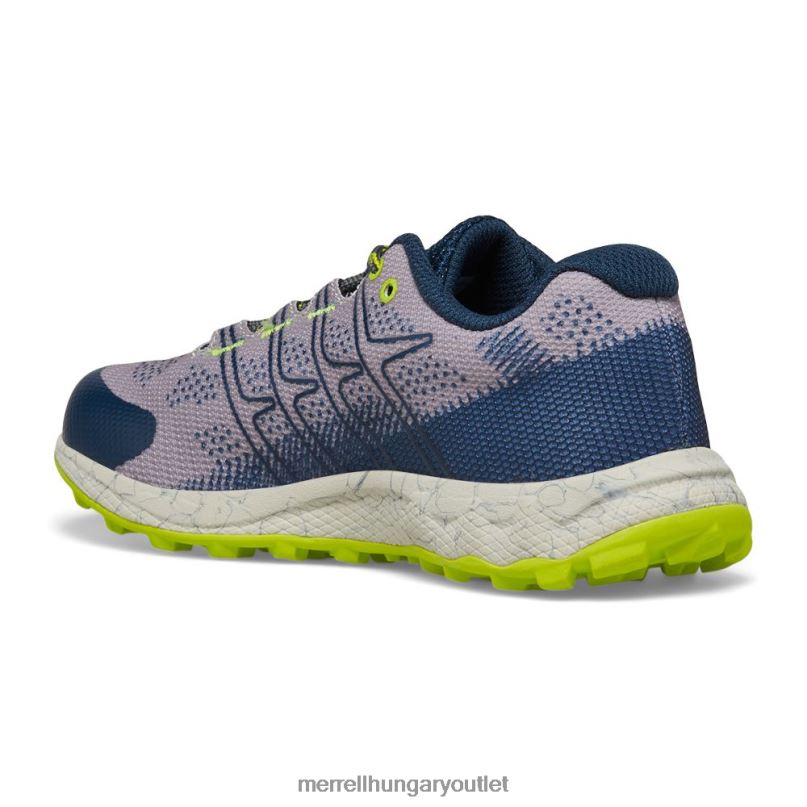gyerekek Merrell szürke/navy/citron moab járat alacsony cipő H06N01437