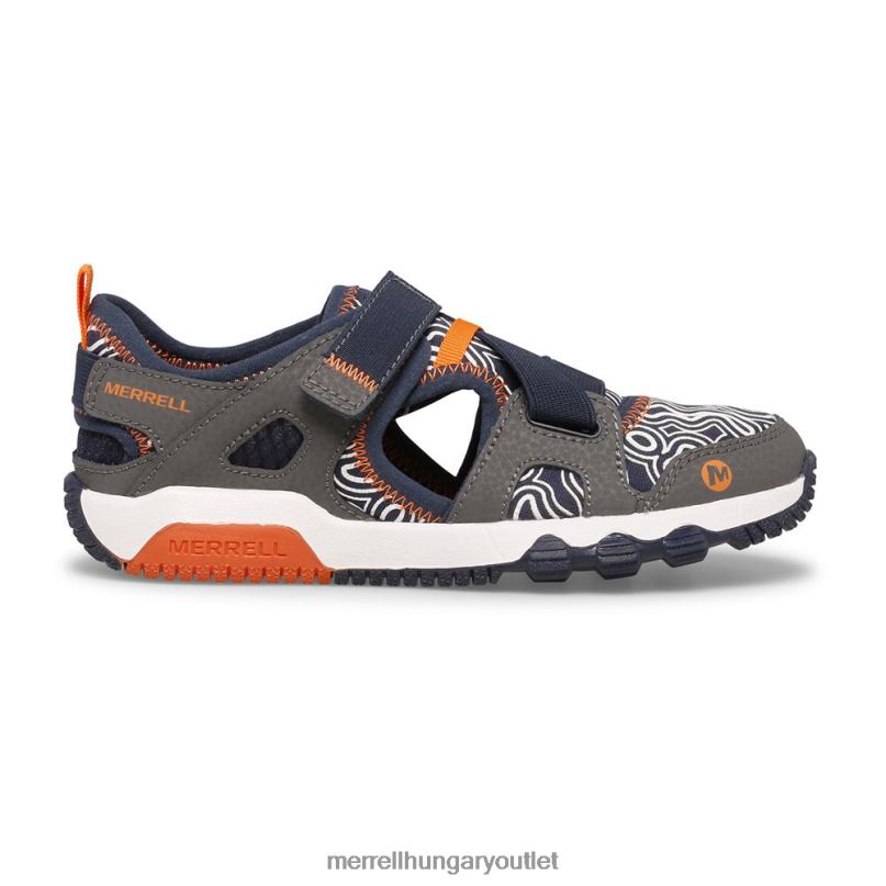 gyerekek Merrell szürke/tengerszín hydro free roam chroma monarch szandál cipő H06N01503